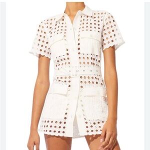 SOLID & STRIPED White Eyelet Cotton Dress